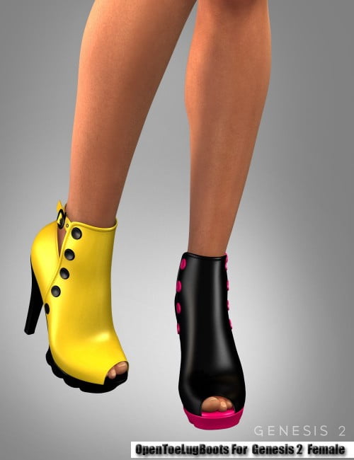 Open Toe Lug Boots For Genesis 2 Female(s)