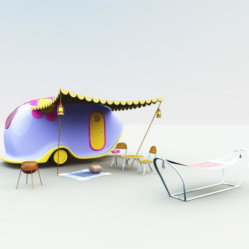 Toon Bunny Easter Picnic Camper