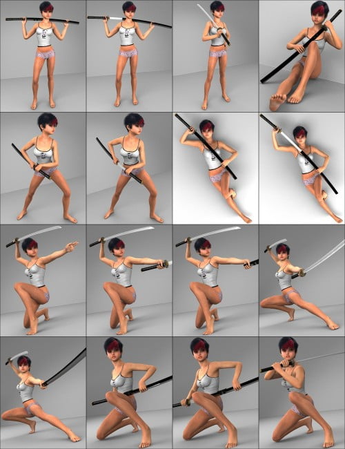Lady Samurai Poses