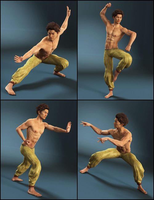 Ли 6. Daz Studio 3d монах. Monk pose 3d.