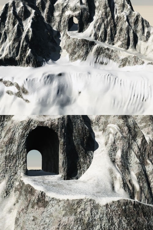 Mountain with tunnel for Vue