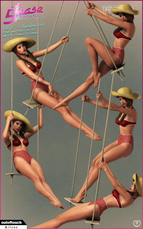 5TEASE PinUp Vol 5: Garden Girl - Poses and Props for V4 & G2F