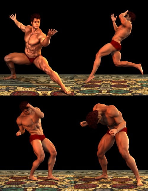Martial Arts Punched Pose For Genesis Male 2 M6 Set 1