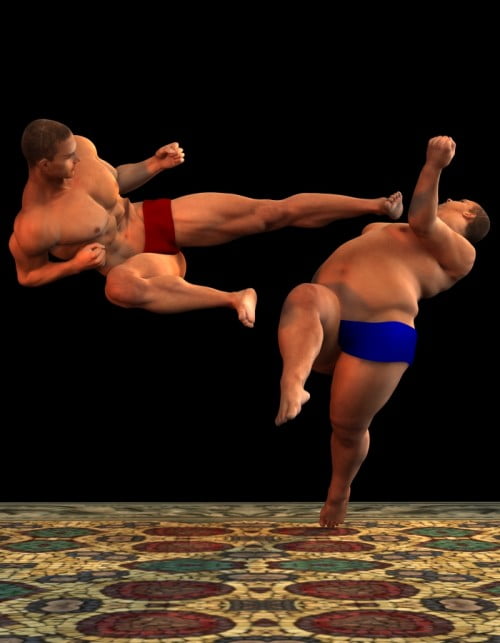 Martial Arts Thrown Out Pose For Genesis Male 2 M6 Set 1