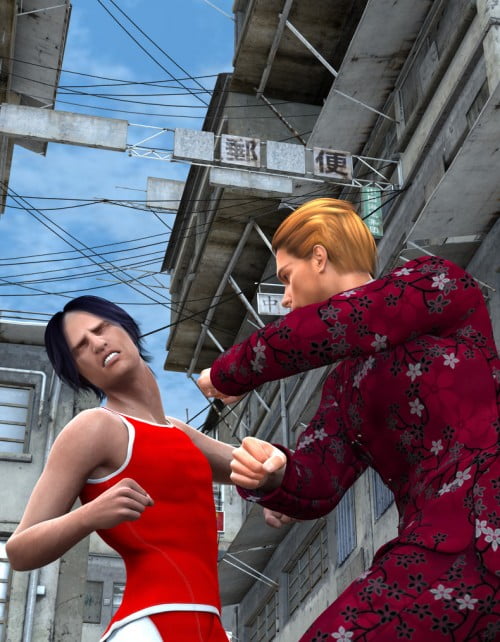 Martial Arts Punched Pose For Genesis Male 2 M6 Set 1