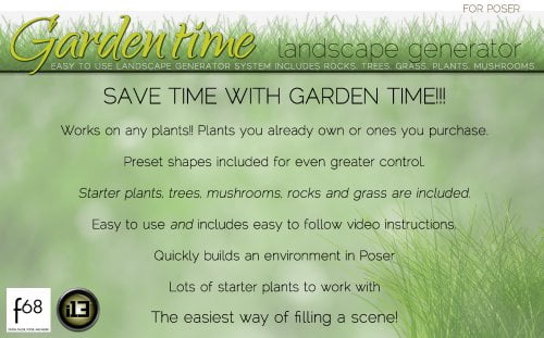 i13 f68 GARDENTIME Landscape Generator for Poser