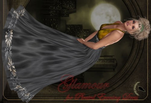 Glamour for Pleated Evening Gown