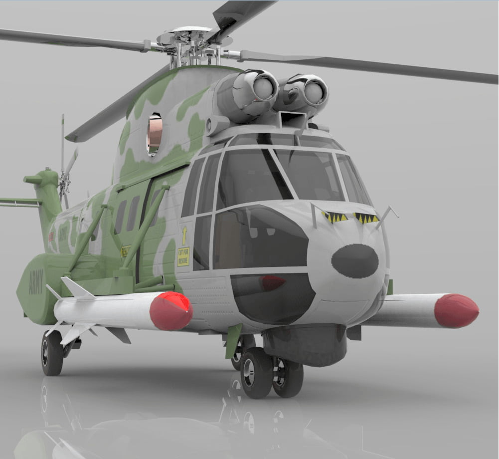 Super Puma AS-332B Helicopter (for Poser)
