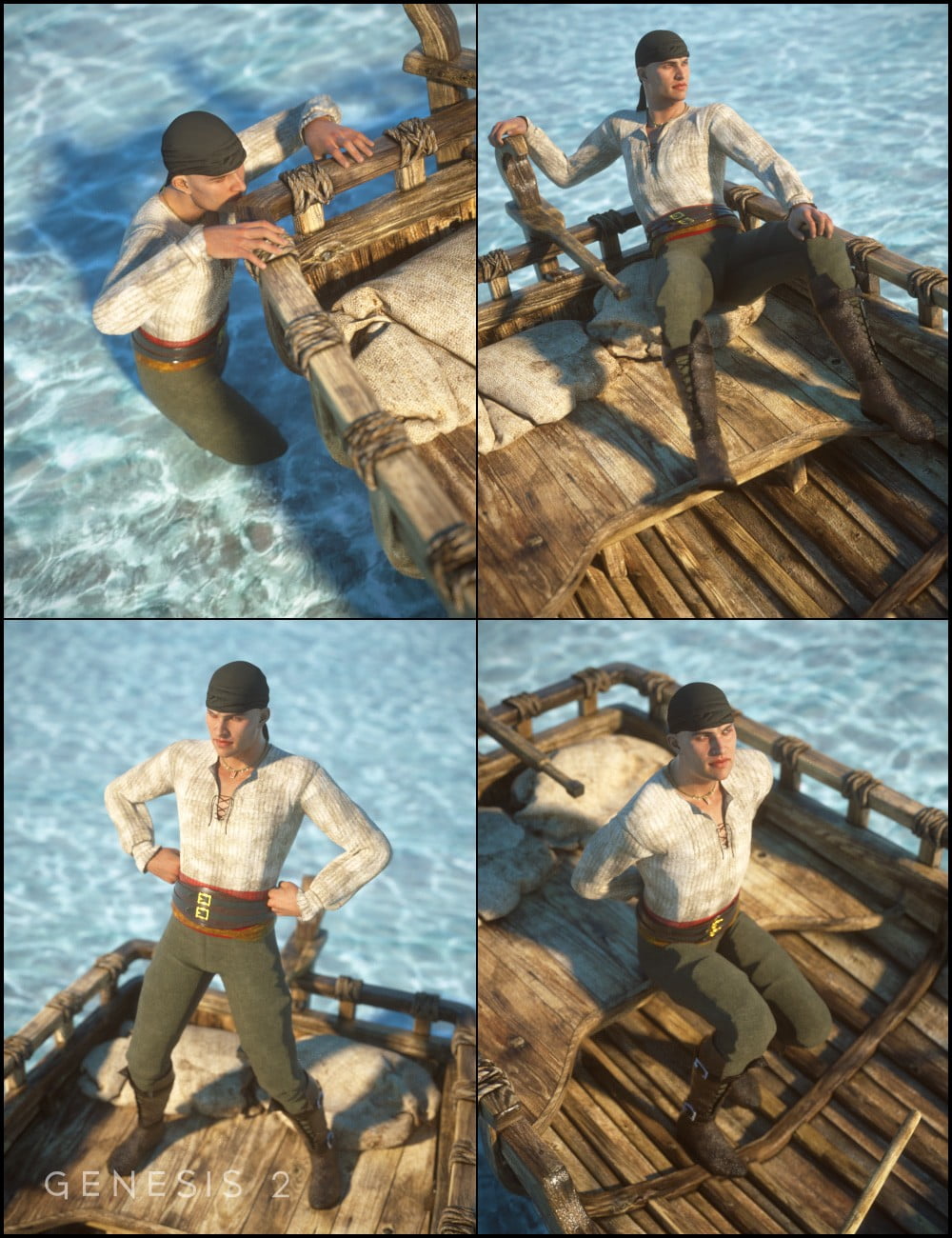 Avast Matey Poses for Genesis 2 Male(s)