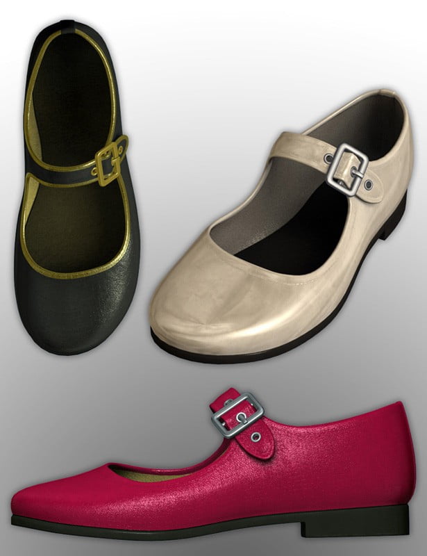 Mary Janes and Socks for Genesis 2 Female(s)