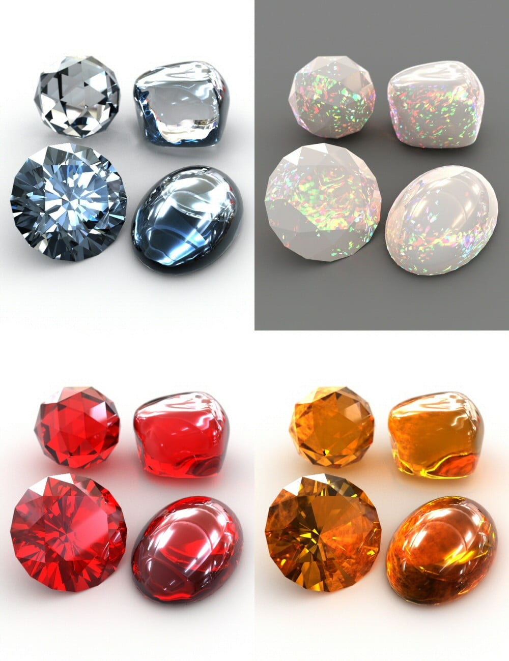 Bryce 7.1 Pro - Gemstones One the Cable Stock Set