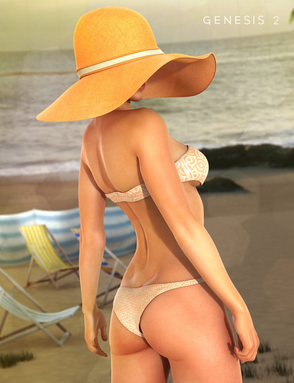 Ring Bikini and Sun Hat for Genesis 2 Female(s)