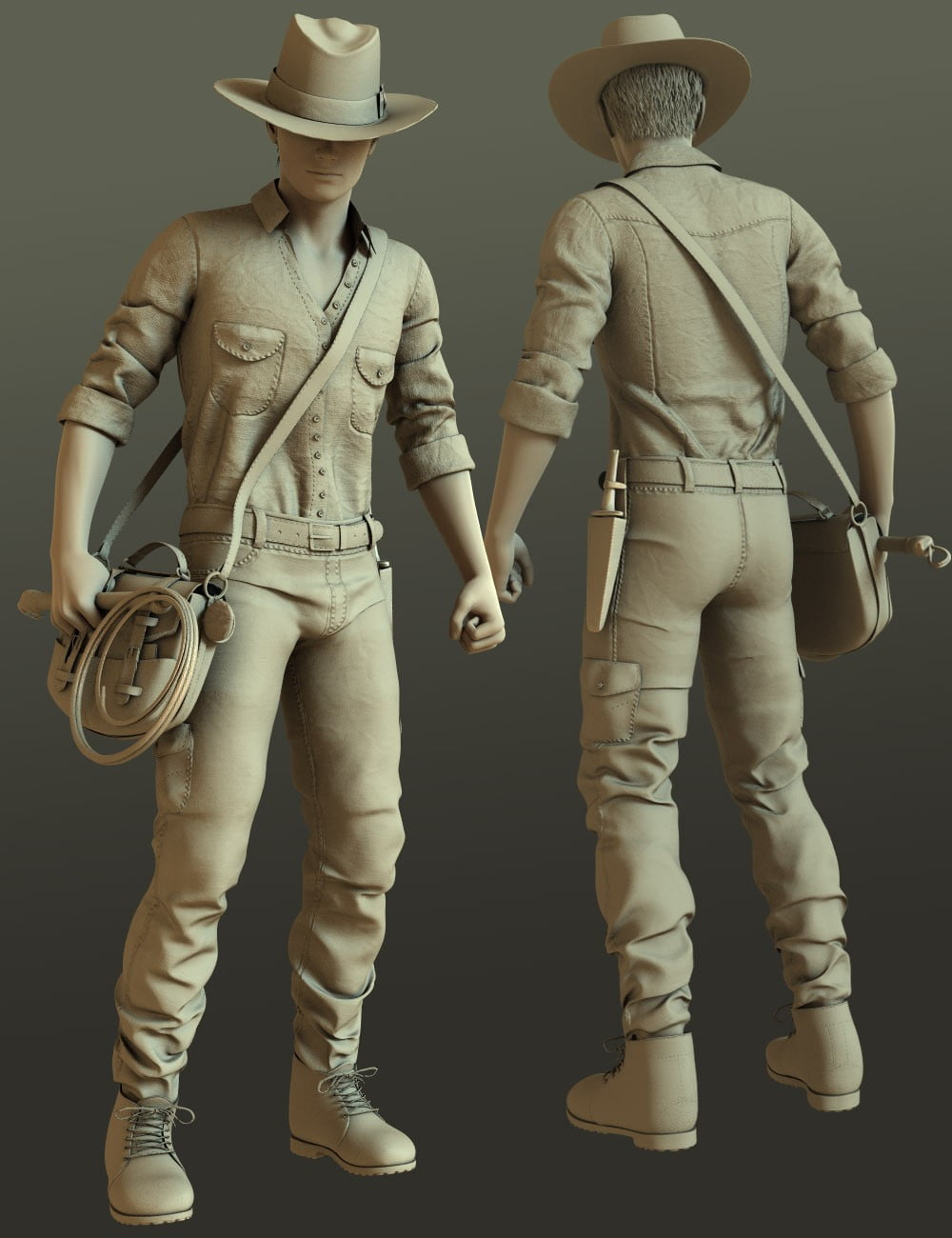 Diana and Jones Outfit for Genesis 2 Male(s) and Female(s)