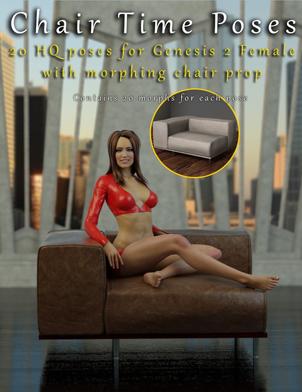 Chair Time Poses for Genesis 2 Female(s) with Morphing Chair