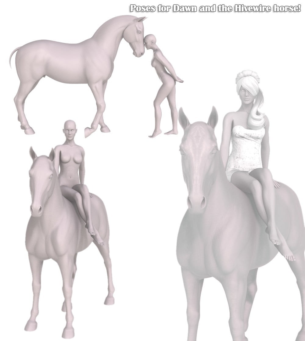 A Girl and Her Horse Poses for Dawn and the HiveWire Horse