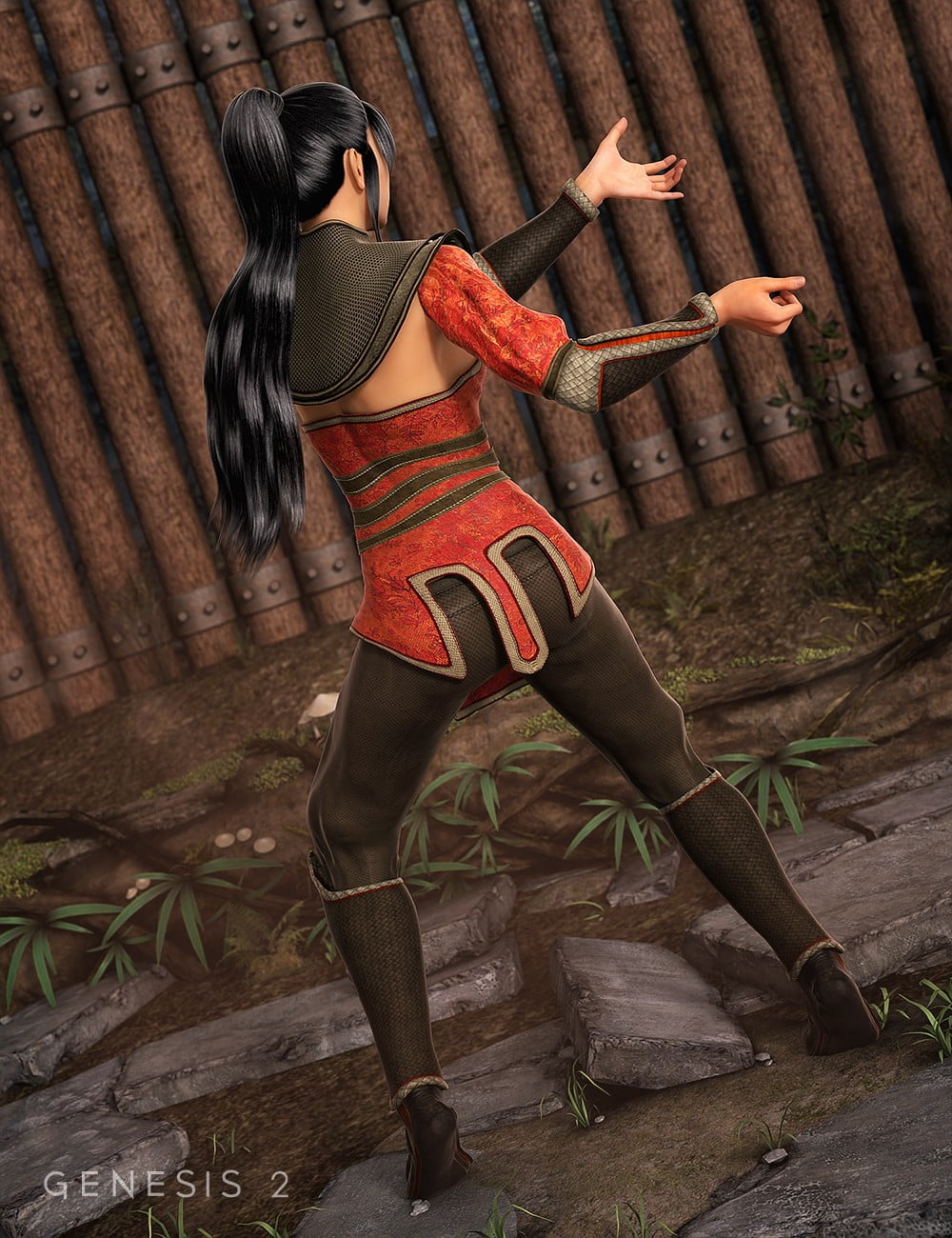 Fire Lilly Outfit for Genesis 2 Female(s)