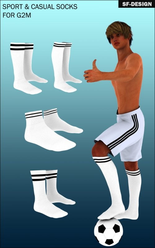 Sport and Casual Socks Pack for Genesis 2 Male