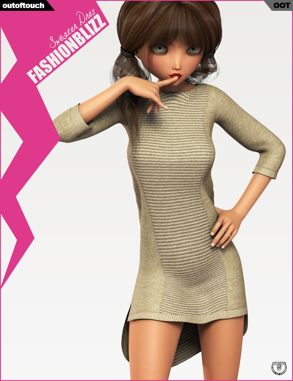 Fashion Blizz - Sweater Dress for Genesis 2 Female(s)