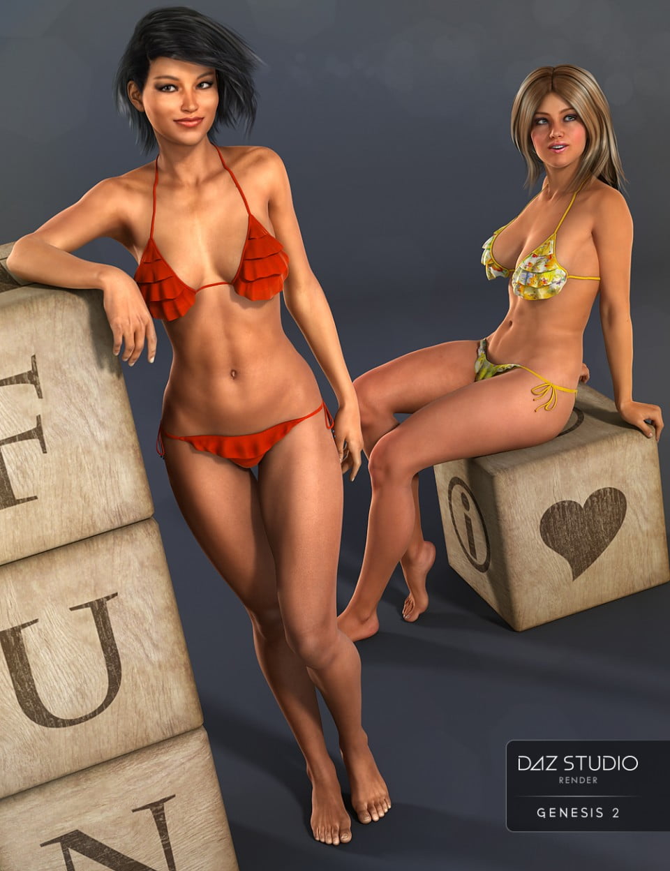 Frilly Triangle Bikini for Genesis 2 Female(s)