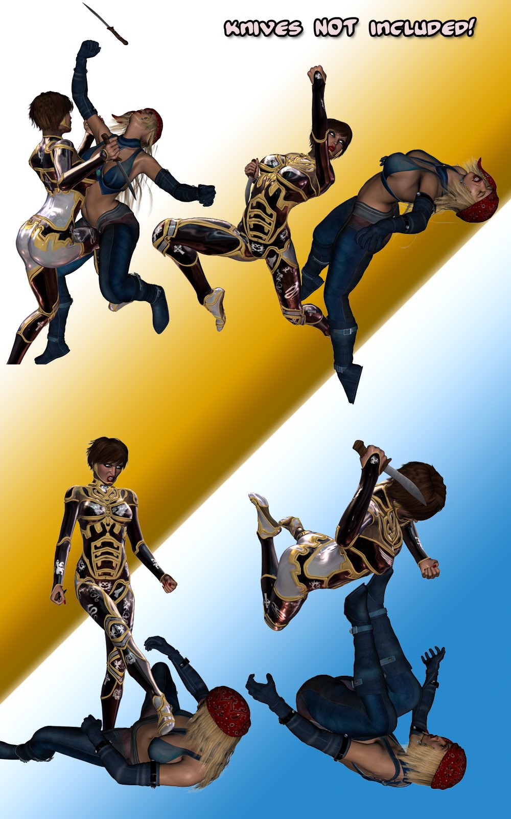 Deathstroke - 40, v4/v4 knife fight poses!