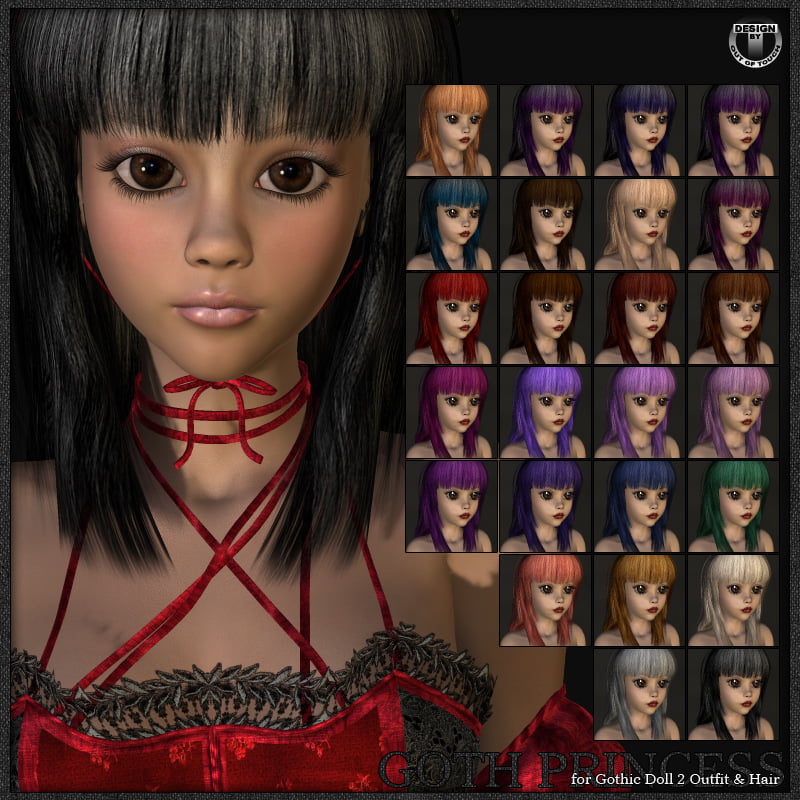 °Goth Princess° Texture Expansion for Gothic Doll 2 Outfit & Hair by aoaio