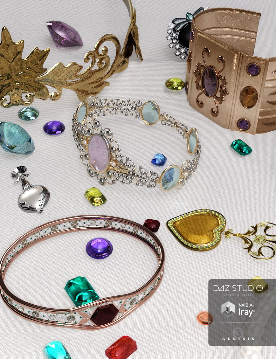 Metal and Gemstones iRay