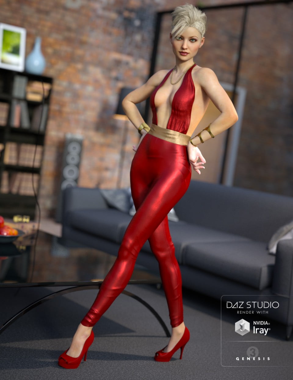 Hot Jumpsuit Outfit for Genesis 3 Female(s)