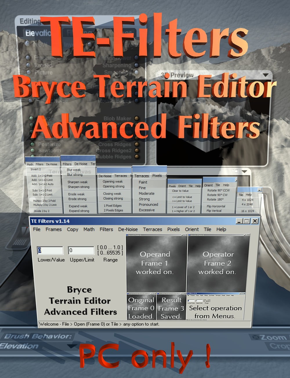 Bryce Terrain Editor Advanced Filters