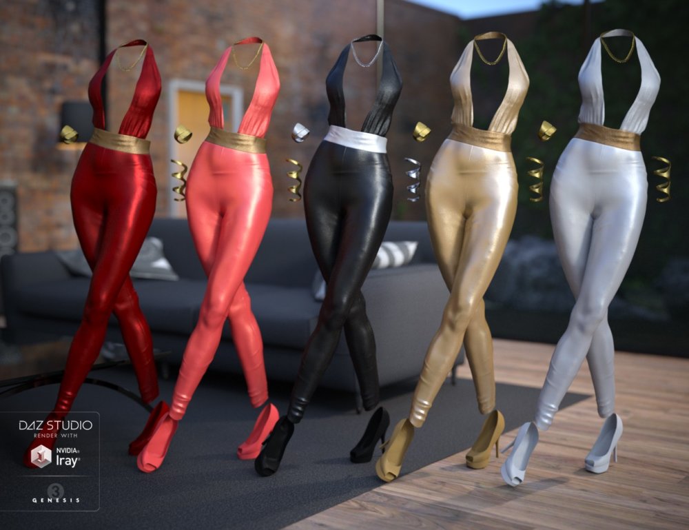 Hot Jumpsuit Outfit for Genesis 3 Female(s)