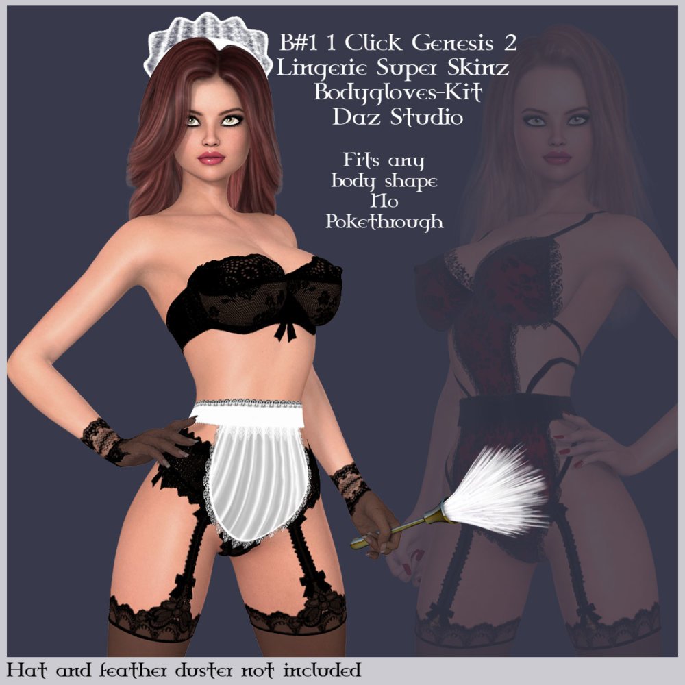B#1 1 Click G2-Lingerie Super Skinz Bodygloves-Kit DS