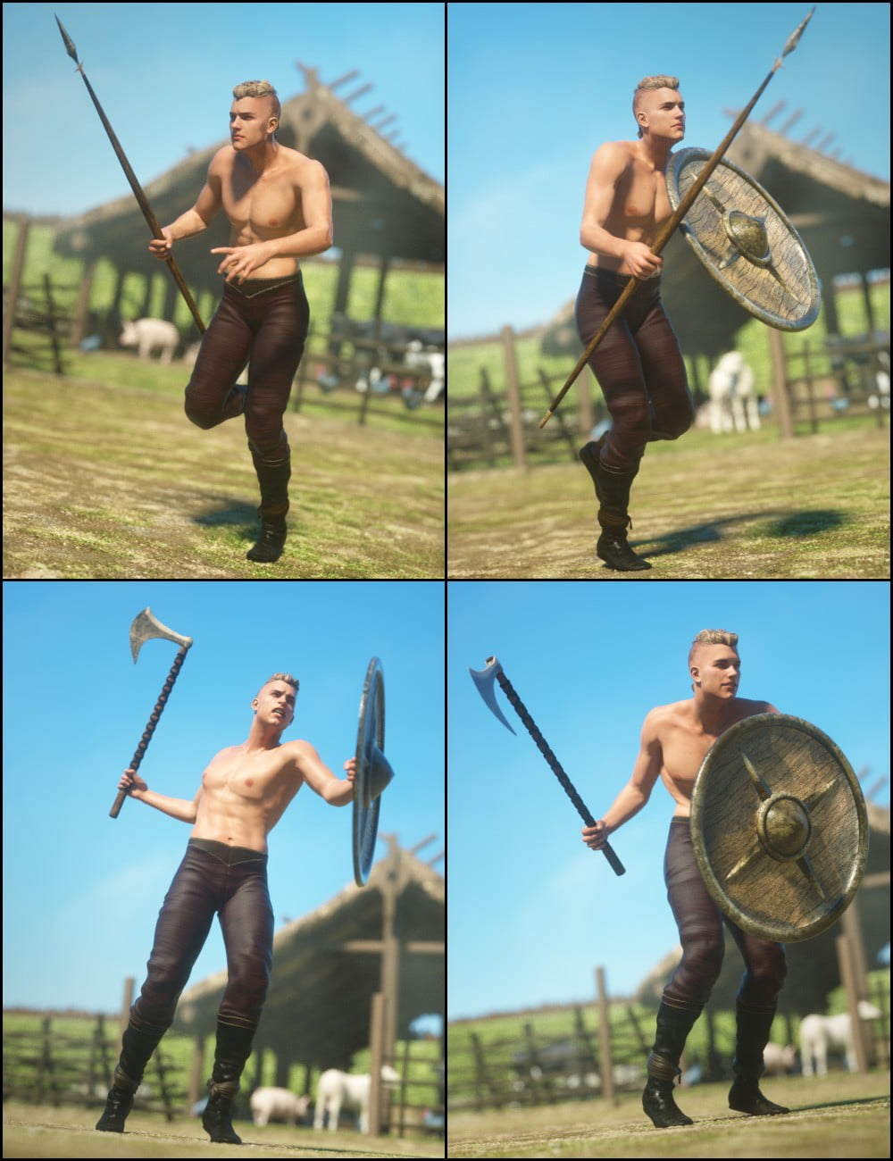 Viking Poses for Genesis 2 Male(s)