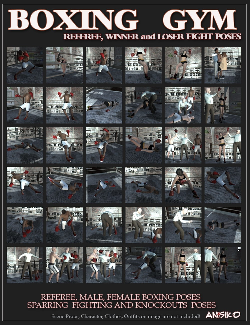 Boxing Gym Referee Poses