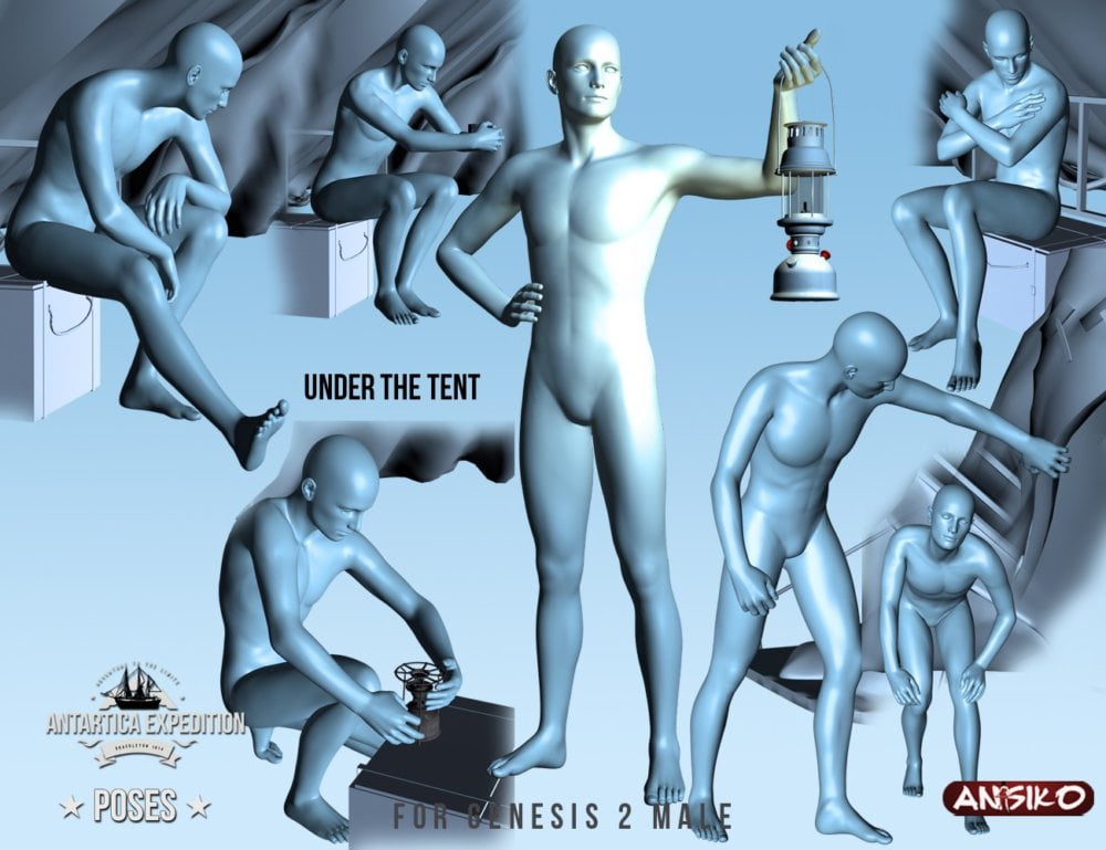 Antarctica Expedition: The Encampment, Sled and Poses