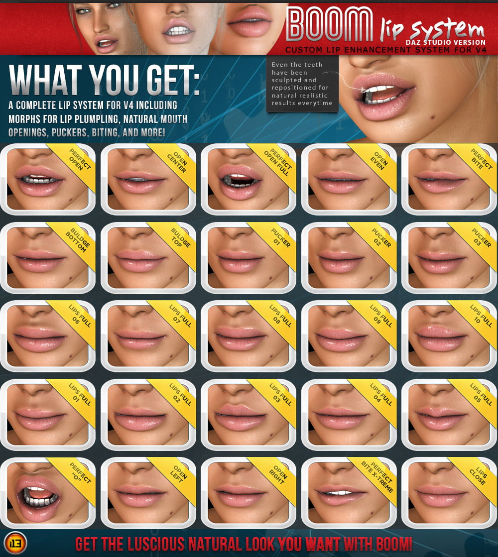 i13 BOOM Lip System for V4 - Daz Studio Version