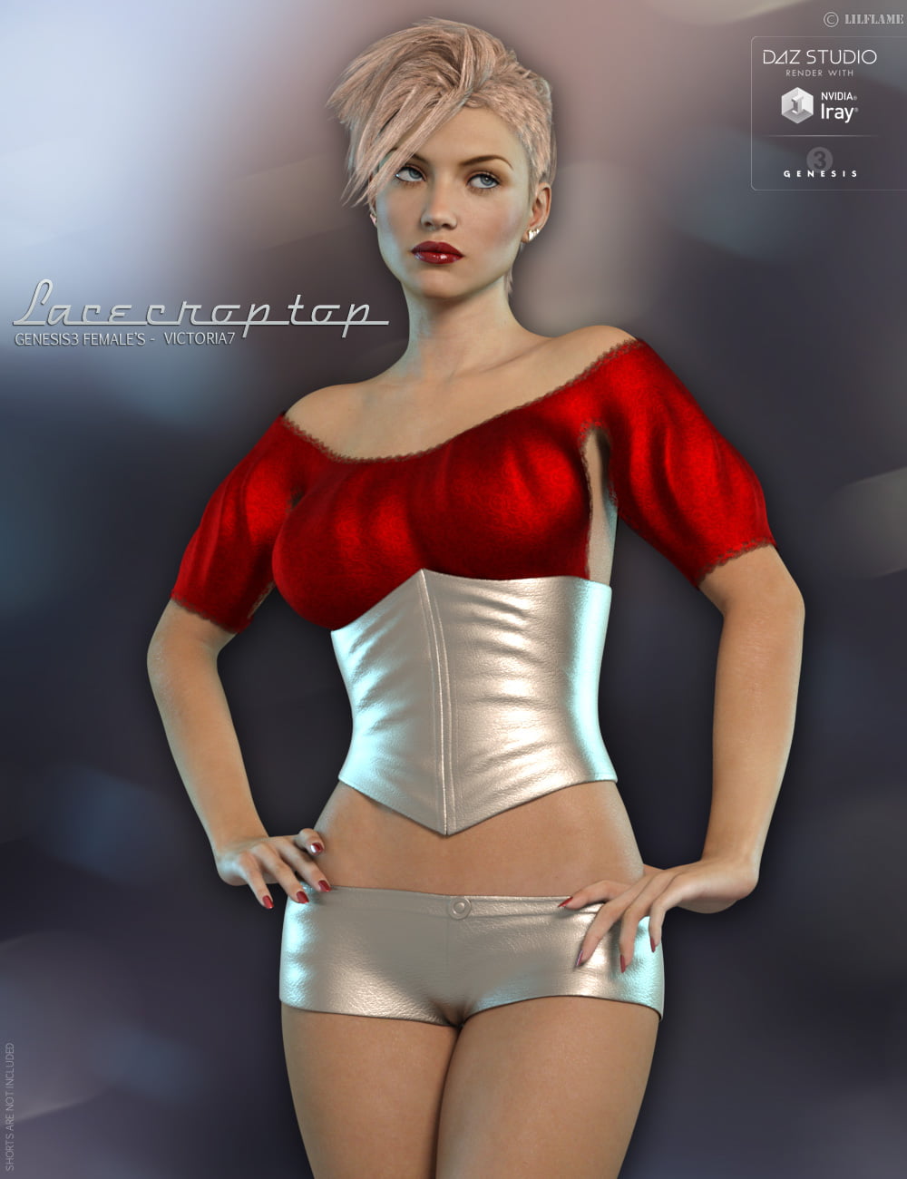 Lace Crop Top for Genesis 3 Females