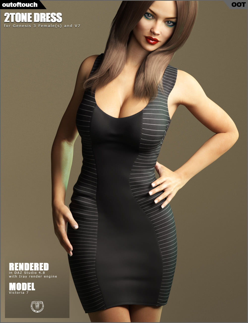 2Tone Dress for Genesis 3 Female(s)