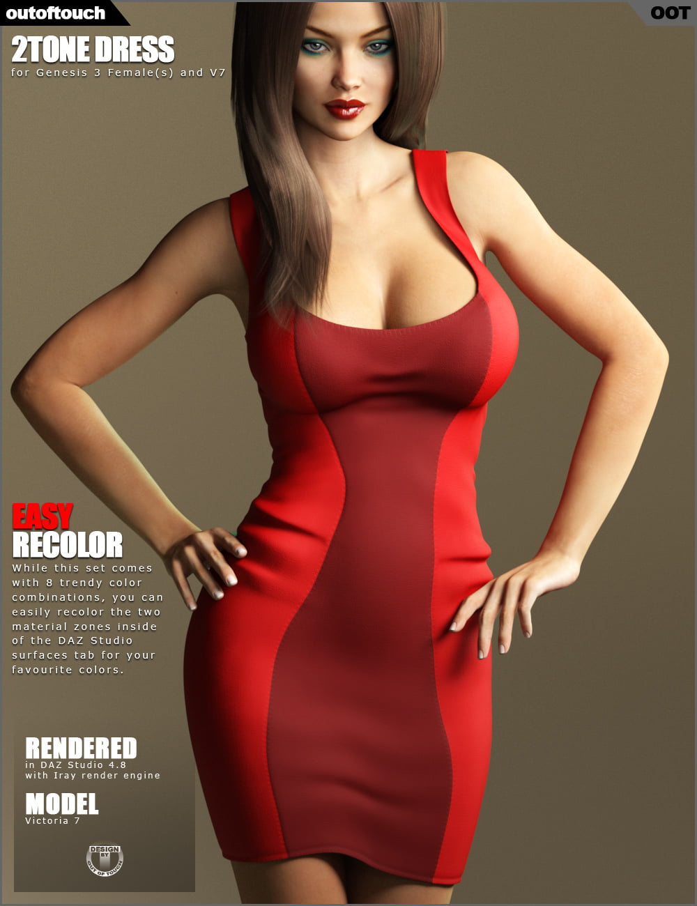 2Tone Dress for Genesis 3 Female(s)