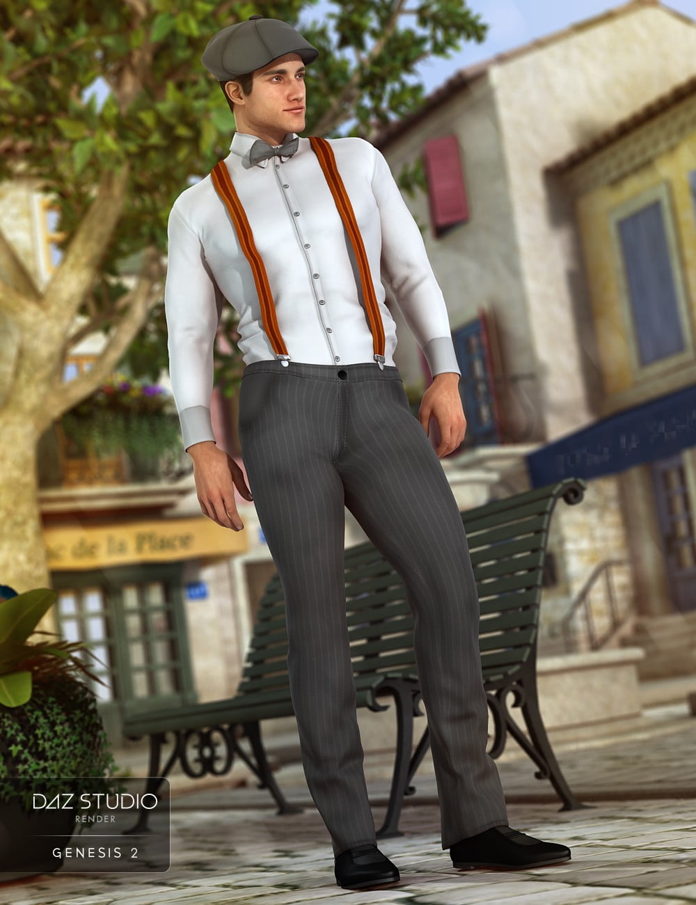 Retro Outfit for Genesis 2 Male s Freebies Daz 3D