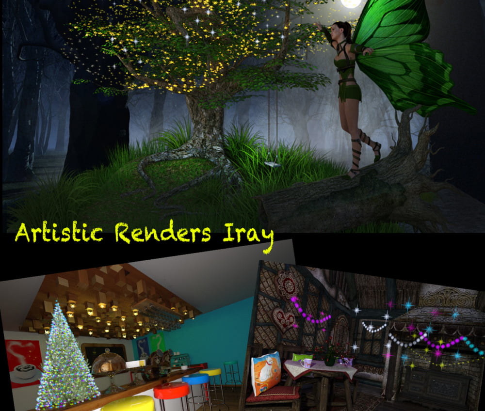 Christmas and Fairy star lights for Daz Iray (emissive light props)