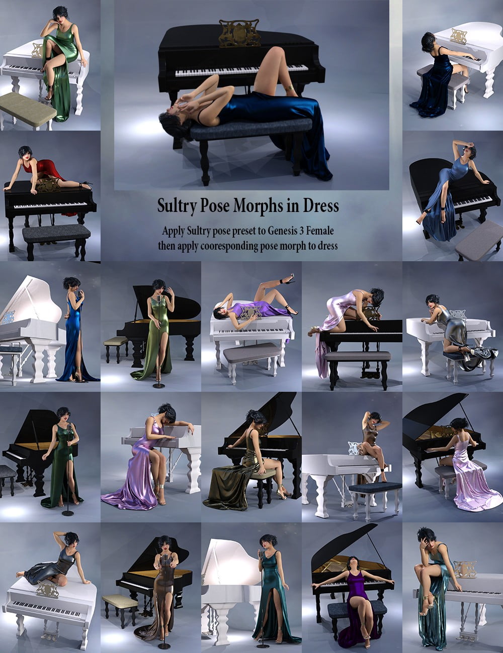 Seductive Silk Dress for Genesis 3 Female(s)