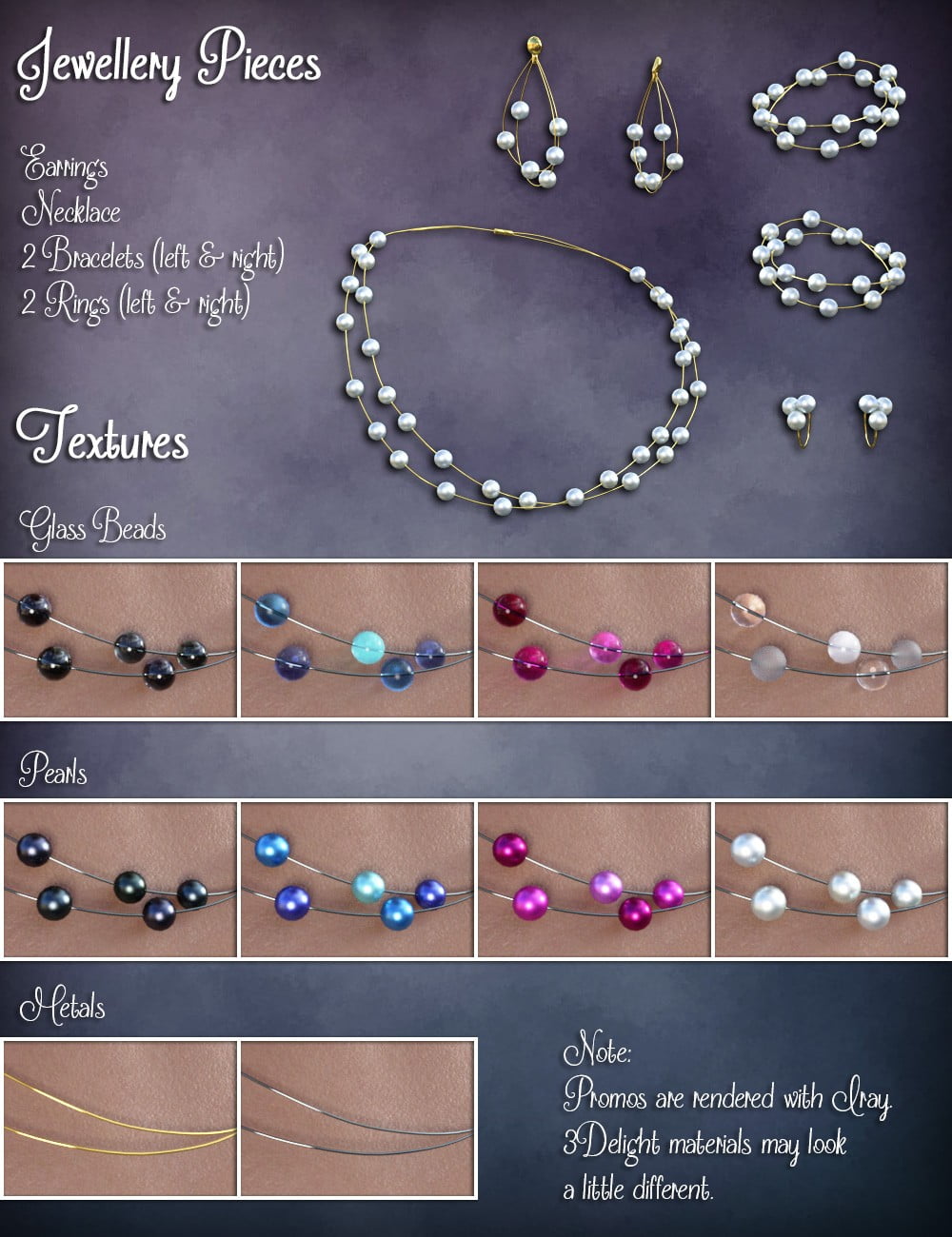 Delicate Jewels for Genesis 3 Female(s)