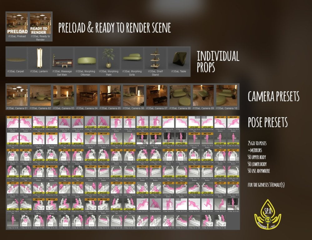 i13 Spa and Lounge Environment with Poses