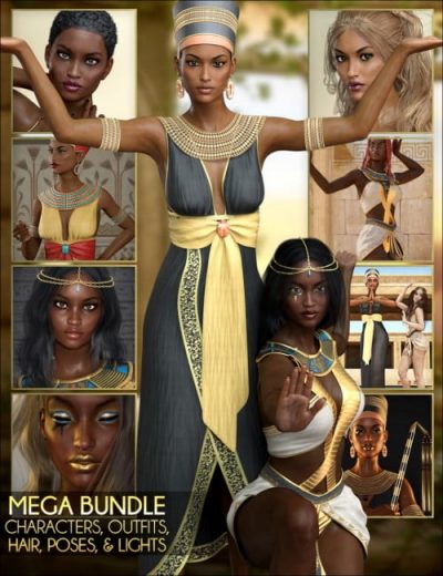 00-main-egyptian-mega-bundle-characters-outfits-hair-poses-and-lights-daz3d-1