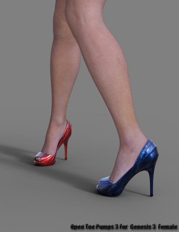 Open Toe Pumps 3 for Genesis 3 Female(s)