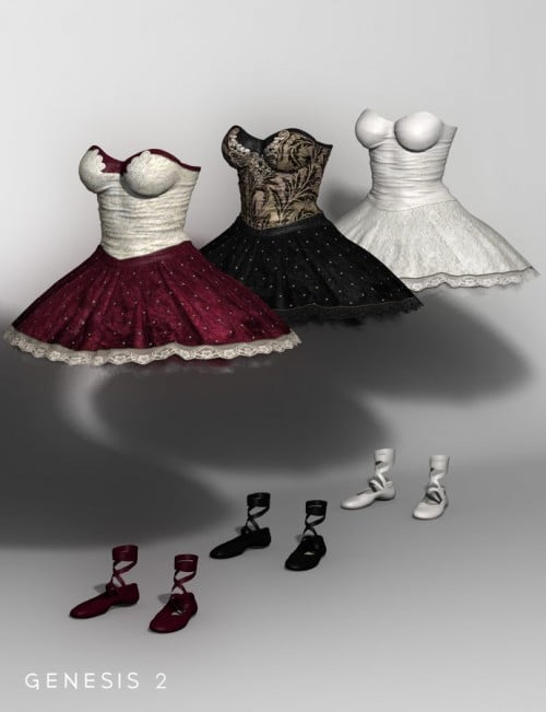 Ballerina Outfit Textures for Genesis 2 Female