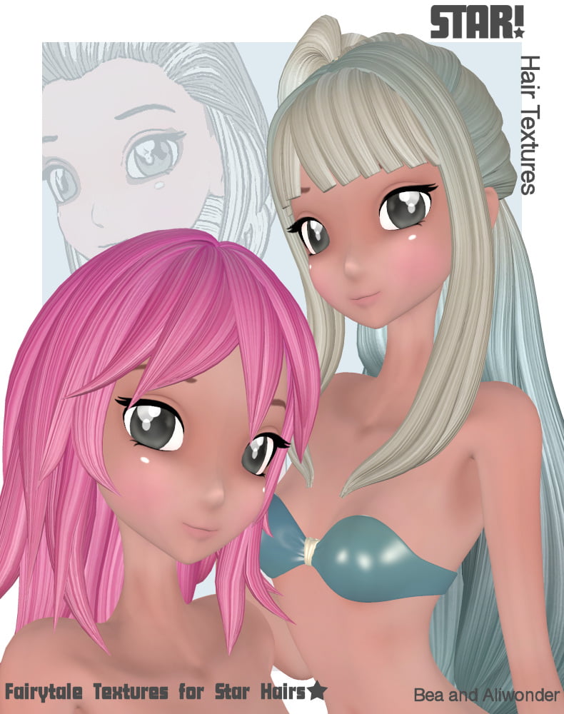 Fairytale Hair Textures for Star Hairs - Poser Only