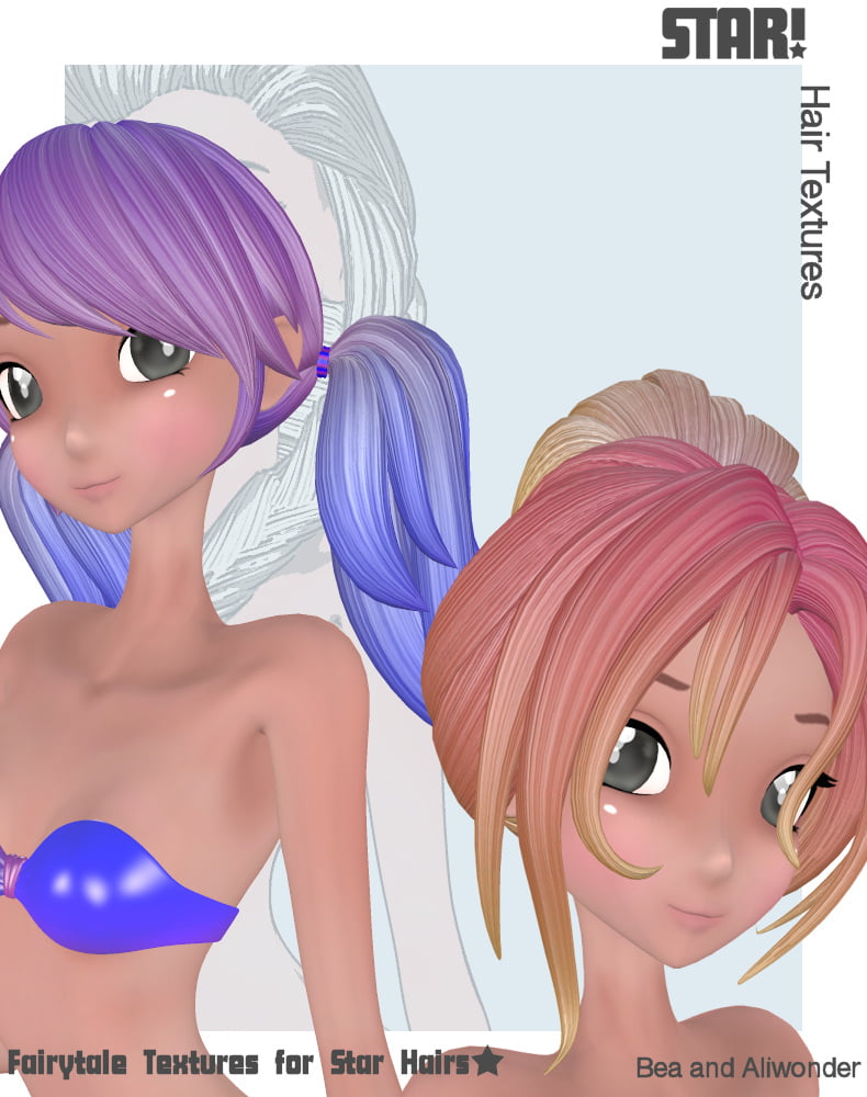Fairytale Hair Textures for Star Hairs - Poser Only