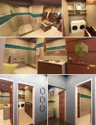 Bathroom and Laundry Area Set with Props