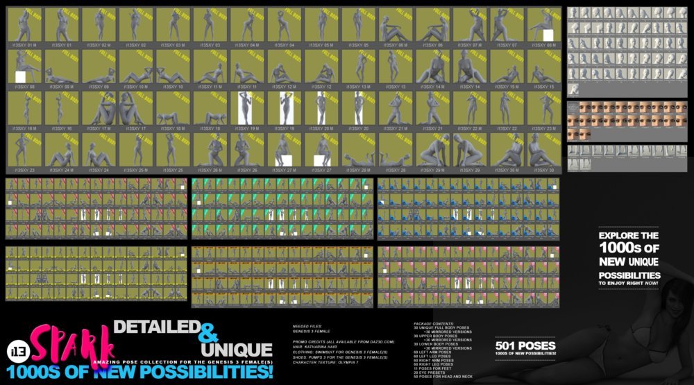 i13 SPARK Pose Collection for the Genesis 3 Female(s)