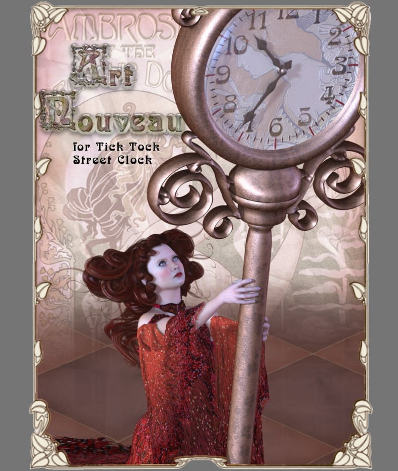 Tick Tock Street Clock - Art Nouveau